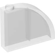 [P 65734 (Trans-Clear)] Slope, Curved 4 x 1 x 2 2/3 with Stud