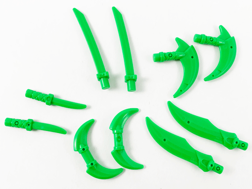 Minifigure, Weapon Pack Hooks, Knives, and Swords, 10 in Bag (Multipack)