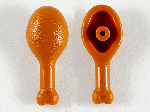 [P 42876 (Dark Orange)] Turkey Drumstick, 22mm with Oval Opening on Back