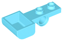 [P 88289 (Medium Azure)] Plate, Modified 1 x 2 with Pin Hole and Bucket (Catapult)