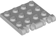 [P 50337 (Light Bluish Gray)] Hinge Plate 3 x 4 Locking Dual 2 Finger, 7 Teeth
