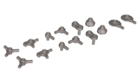 [P 50018 (Flat Silver)] Minifigure, Weapon Pack Guns, Circular Saws, Nozzles, Mechanical Arms, 14 in Bag (Multipack)