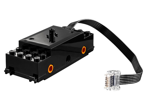 [P bb0896c01 (Black)] Electric, Train Motor 9V RC Train with Integrated Powered Up Attachment, Orange Wheel Holders