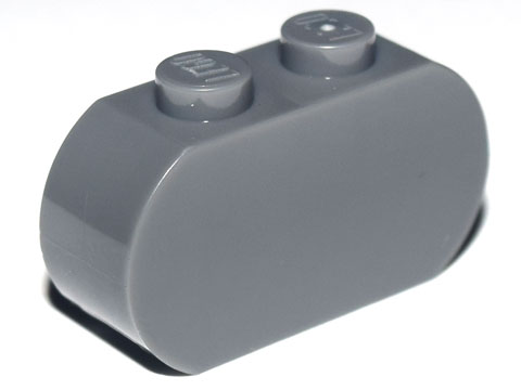 [P 35477 (Dark Bluish Gray)] Brick, Modified 1 x 3 with Round Ends
