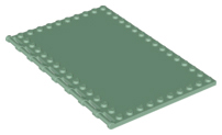 [P 69934 (Sand Green)] Tile, Modified 10 x 16 with Studs on Edges and Bar Handles
