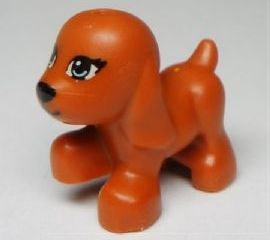 [P 98386pb01 (Dark Orange)] Dog, Friends, Puppy, Walking with Bright Light Blue Eyes and Black Nose and Mouth Pattern (Scarlett)