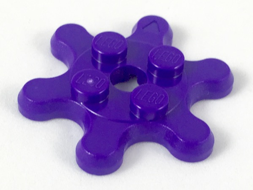 [P 35442 (Dark Purple)] Plate, Round 2 x 2 with 6 Gear Teeth / Flower Petals