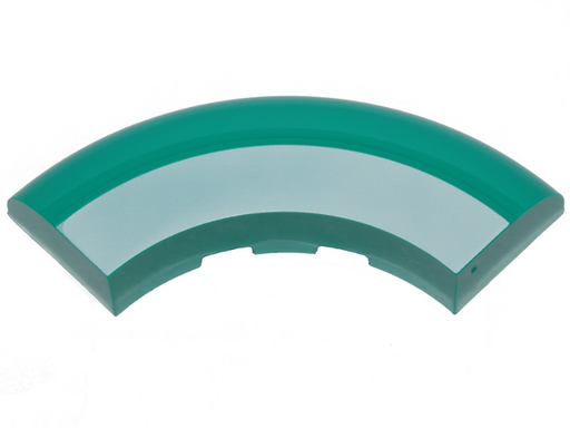 [P 24599pb01 (Dark Turquoise)] Brick, Round Corner 5 x 5 x 1 without Studs with White Stripe Pattern