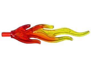 [P 85959pb01b (Trans-Red)] Wave Rounded Straight Large with Bar End (Flame) with Marbled Trans-Yellow Pattern