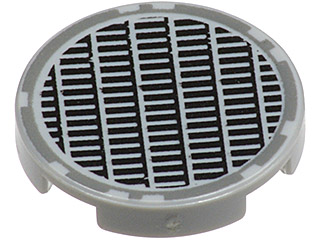 Tile, Round 2 x 2 with Fine Mesh Grille Manhole Cover Pattern