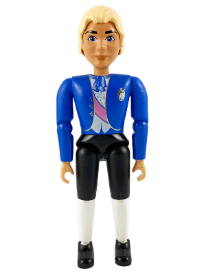 [M belvmale13 (No Colour)] Belville Male - White Shirt Blue Jacket with Purple Sash and Blue Bow, Black Breeches