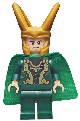 [M sh644 (No Colour)] Loki - Spongy Cape (Juniors), Dark Green Legs