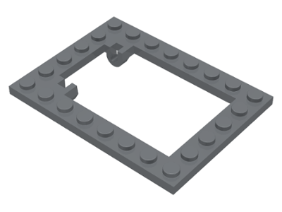 [P 30041 (Dark Bluish Gray)] Plate, Modified 6 x 8 Trap Door Frame Horizontal