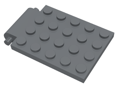 [P 30042 (Dark Bluish Gray)] Plate, Modified 4 x 5 with Trap Door Hinge