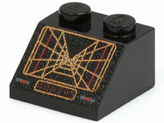 [P 3039ps1 (Black)] Slope 45 2 x 2 with Screen with SW Trench Computer Pattern