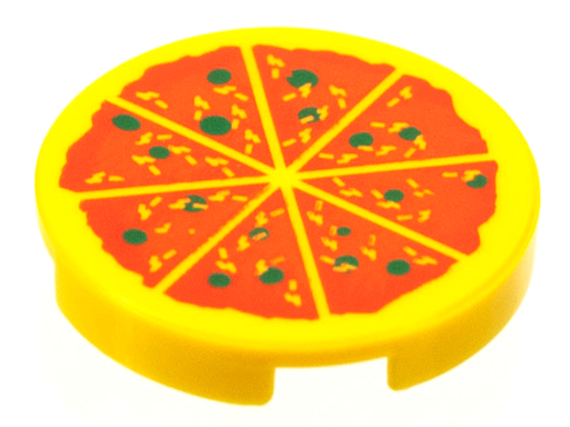 [P 4150p02 (Yellow)] Tile, Round 2 x 2 with Pizza Pattern