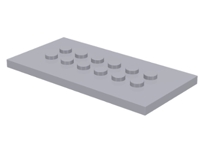 [P 6576 (Light Bluish Gray)] Plate, Modified 4 x 8 with Studs in Center