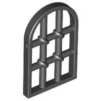 [P 30045 (Black)] Pane for Window 1 x 2 x 2 2/3 Twisted Bar with Rounded Top