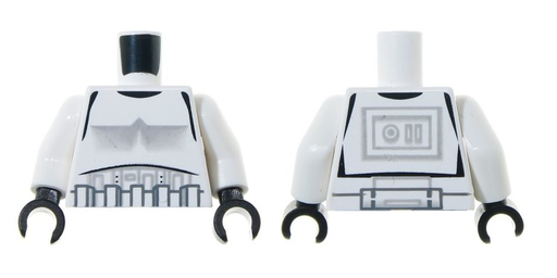 [P 973pskc01 (White)] Torso SW Armor Stormtrooper Pattern / White Arms / Black Hands