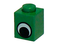 Brick 1 x 1 with Eye Simple Black and White Pattern