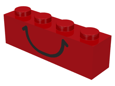Brick 1 x 4 with Smile Pattern
