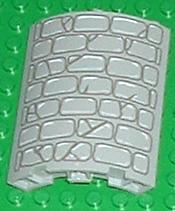 [P 30562px1 (Light Gray)] Cylinder Quarter 4 x 4 x 6 with Stone Wall Pattern
