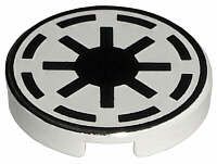 [P 4150ps6 (White)] Tile, Round 2 x 2 with SW Republic Pattern