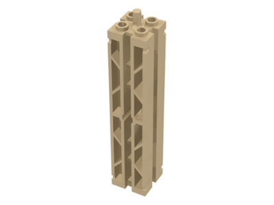 Support 2 x 2 x 8 with Grooves and Top Peg, Lattice on 2 Sides