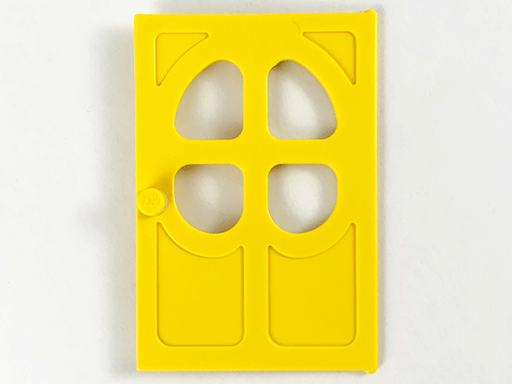 [P 4072 (Yellow)] Fabuland Door 1 x 6 x 7 with Round Pane in 4 Sections