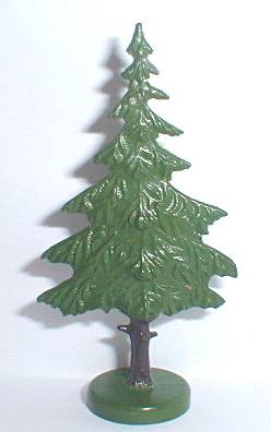 [P FTPineH (Green)] Plant, Tree Flat Pine painted with hollow base