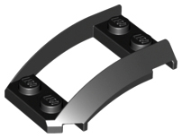 [P 47755 (Black)] Wedge 4 x 3 Open with Cutout and 4 Studs