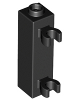 Brick, Modified 1 x 1 x 3 with 2 Clips (Vertical Grip) - Hollow Stud