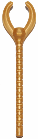 [P 93252 (Pearl Gold)] Minifigure, Utensil Pharaoh's Staff with Forked End