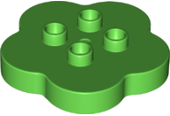 [P 15515 (Bright Green)] Duplo, Brick Round 4 x 4 Flat Top Scalloped with 2 x 2 Studs