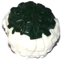 [P 87997pb03 (White)] Minifigure, Utensil Cheerleader Pom Pom with Dark Green Top Pattern