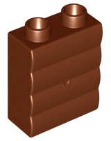 [P 18783 (Reddish Brown)] Duplo, Brick 1 x 2 x 2 with Log Profile