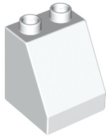 [P 70676 (White)] Duplo, Brick 2 x 2 x 2 Slope 54