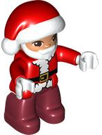[M 47394pb337 (No Colour)] Duplo Figure Lego Ville, Male, Santa with Dark Red Legs, Red Jacket and Hat