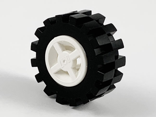 Wheel 8mm D. x 6mm with Black Tire 15mm D. x 6mm Offset Tread Small (4624 / 3641)