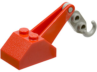 Hook Slope 45 2 x 3 x 1 1/3 Double with Arm and Light Gray Tow Hook