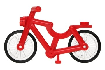 [P 4719c01 (Red)] Bicycle with Trans-Clear Wheels and Black Tires (4719 / 4720 / 2807)