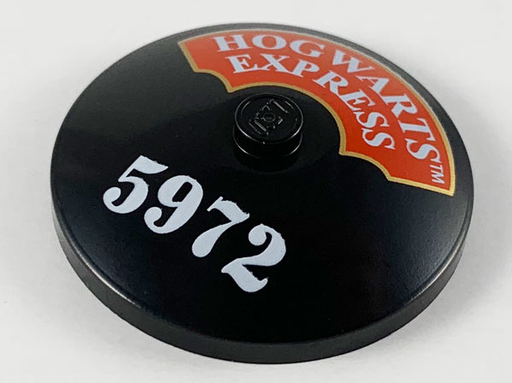[P 3960px6 (Black)] Dish 4 x 4 Inverted (Radar) with Solid Stud with Hogwarts Express and '5972' Pattern