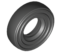 [P 3139 (Black)] Tire 14mm D. x 4mm Smooth Small Single