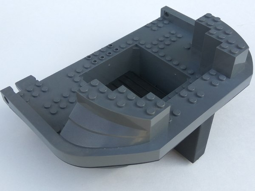 [P 47986c02 (Black)] Boat, Hull Giant Stern 16 x 22 with Dark Bluish Gray Top