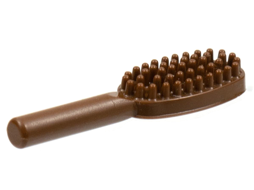 [P 3852a (Brown)] Minifigure, Utensil Hairbrush - 14mm Handle