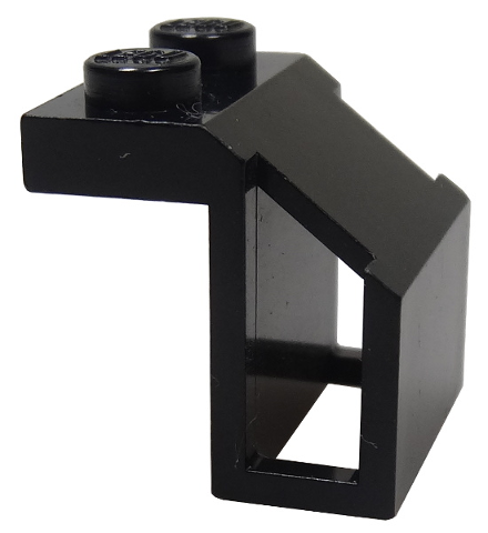 [P 263 (Black)] Plate, Modified 1 x 2 with Steam Engine Cylinder, Flat Surfaces