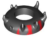 [P 95747pb02 (Black)] Minifigure, Headgear Head Top, SW Zabrak Horns, Darth Maul Pattern