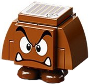 [M mar0022 (No Colour)] Goomba - Angry, Dark Bluish Gray Interior Pieces