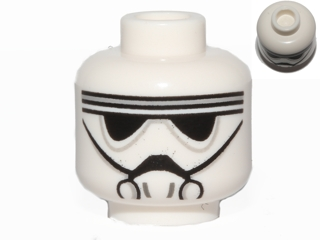 [P 3626cpb1288 (White)] Minifigure, Head Alien with Black Goggles and Breathing Mask Pattern (SW Imperial Driver / Pilot) - Hollow Stud