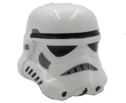 [P 30408px6 (White)] Minifigure, Headgear Helmet SW Stormtrooper, 2 Chin Holes Pattern